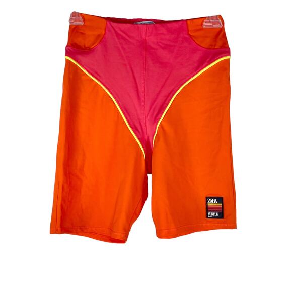 Zara Purple Magazine Orange Pink Bike Shorts Medium - Picture 11 of 12